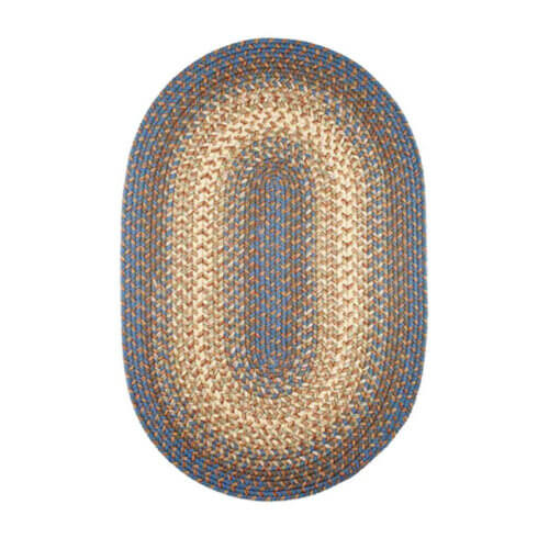 Rhody Blue Lake Braided Oval Area Rugs