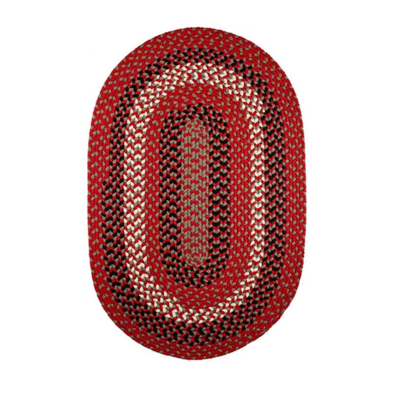 Rhody Red Brick Braided Area Rug