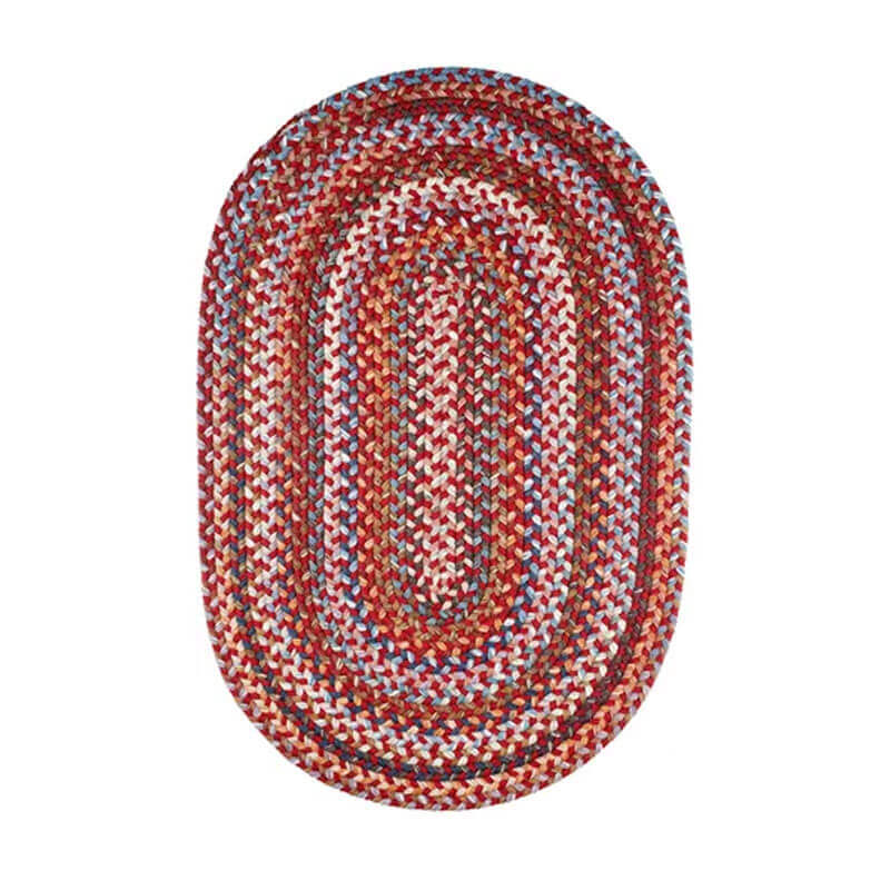 Rhody Red Velvet Braided Area Rug