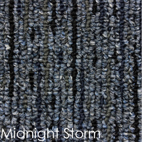 Durango Midnight Storm Level Loop Area Stair Treads – Durable Synthetic Fiber Indoor Pattern