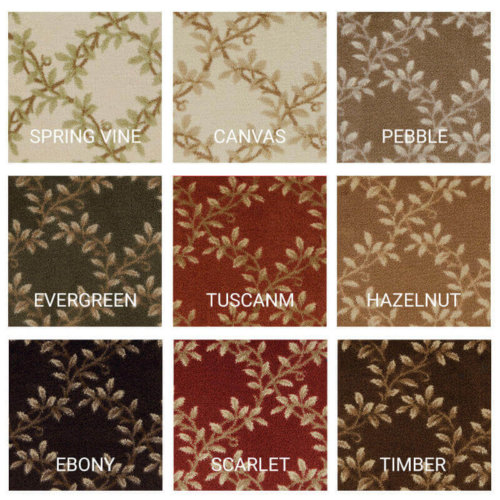 Organic Leaf Pattern Indoor Rug | 3/8" Thick, 40 oz Milliken Cut Pile | Custom Sizes & Colors