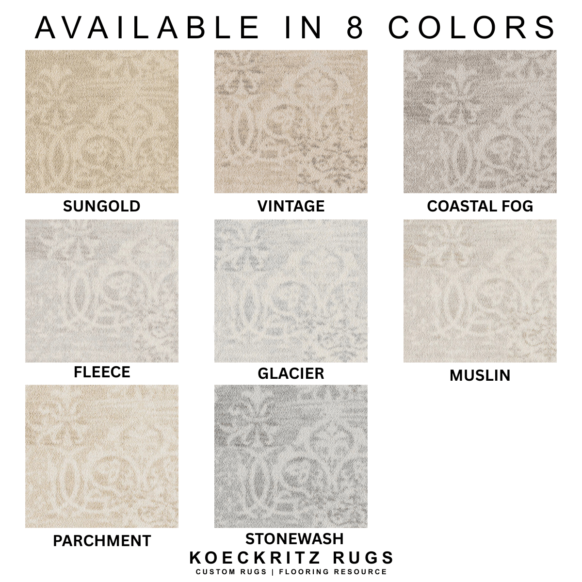 Milliken Fresco Pattern Indoor Rug Collection – 3/8" Thick, 40 oz Cut Pile | Multiple Colors & Custom Sizes Available