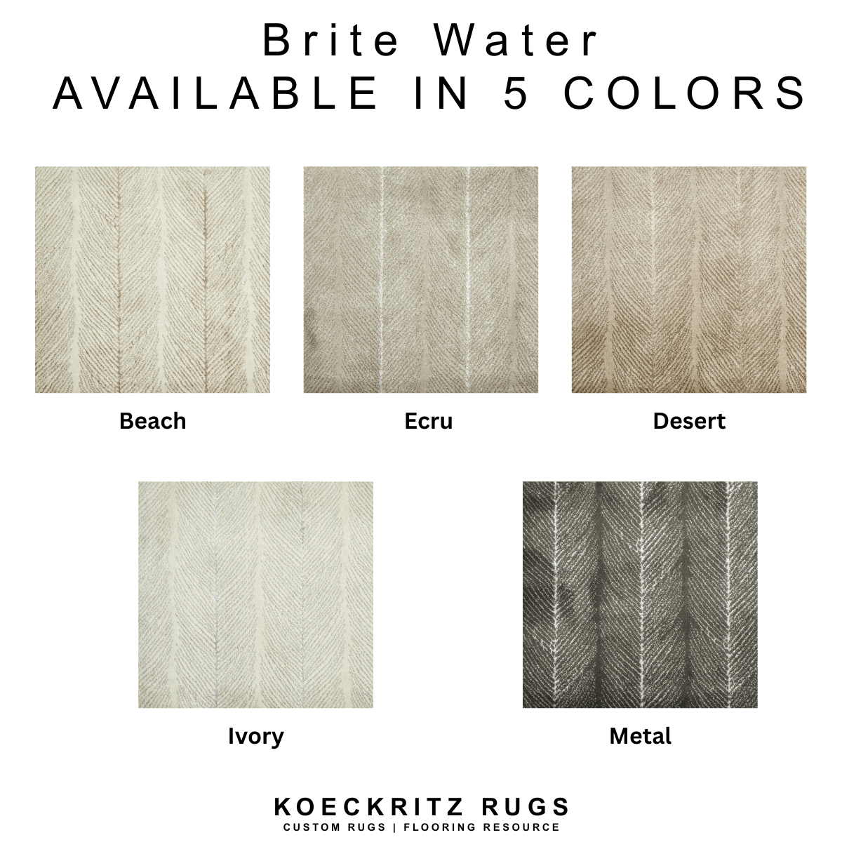 Brite Water Abstract Area Rug - Tides Collection | 1/2" Thick Cut Pile | Custom Sizes & Shapes