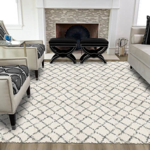 Moroccan Kasbah Shag Pattern Area Rug Collection - room 1