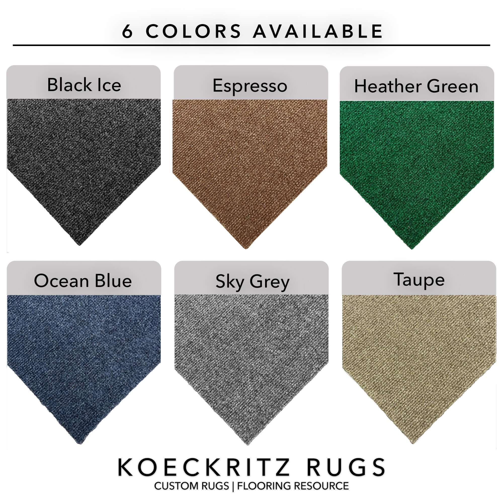 Roanoke Rib Indoor-Outdoor Area Rugs - Premium Quality | Custom Sizes | Recycled PET Fiber