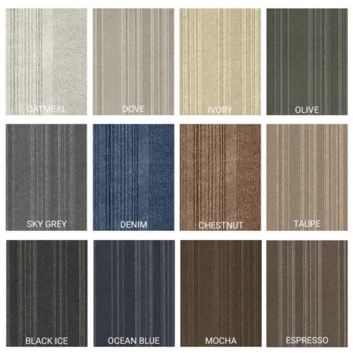 Couture Peel and Stick Indoor Outdoor Carpet Tile - 12 Colors Available