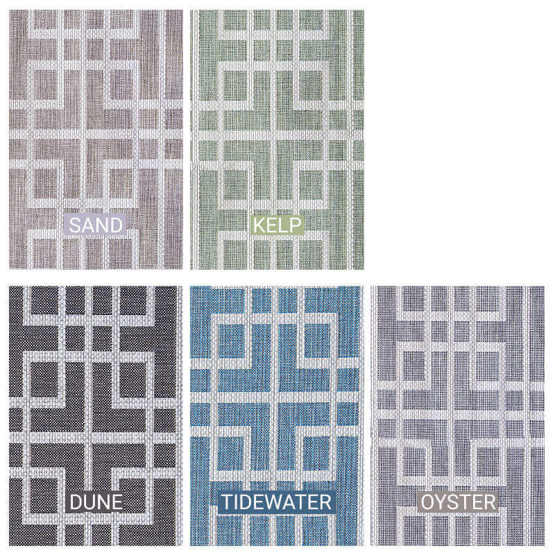 Sunset Beach Custom Cut Indoor Outdoor Area Rug Collection - 5 Colors Available