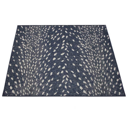 Lebombo Lodge Indoor-Outdoor Antelope Inspired Pattern Area Rug | 5'7" W x 4'1" L Navy