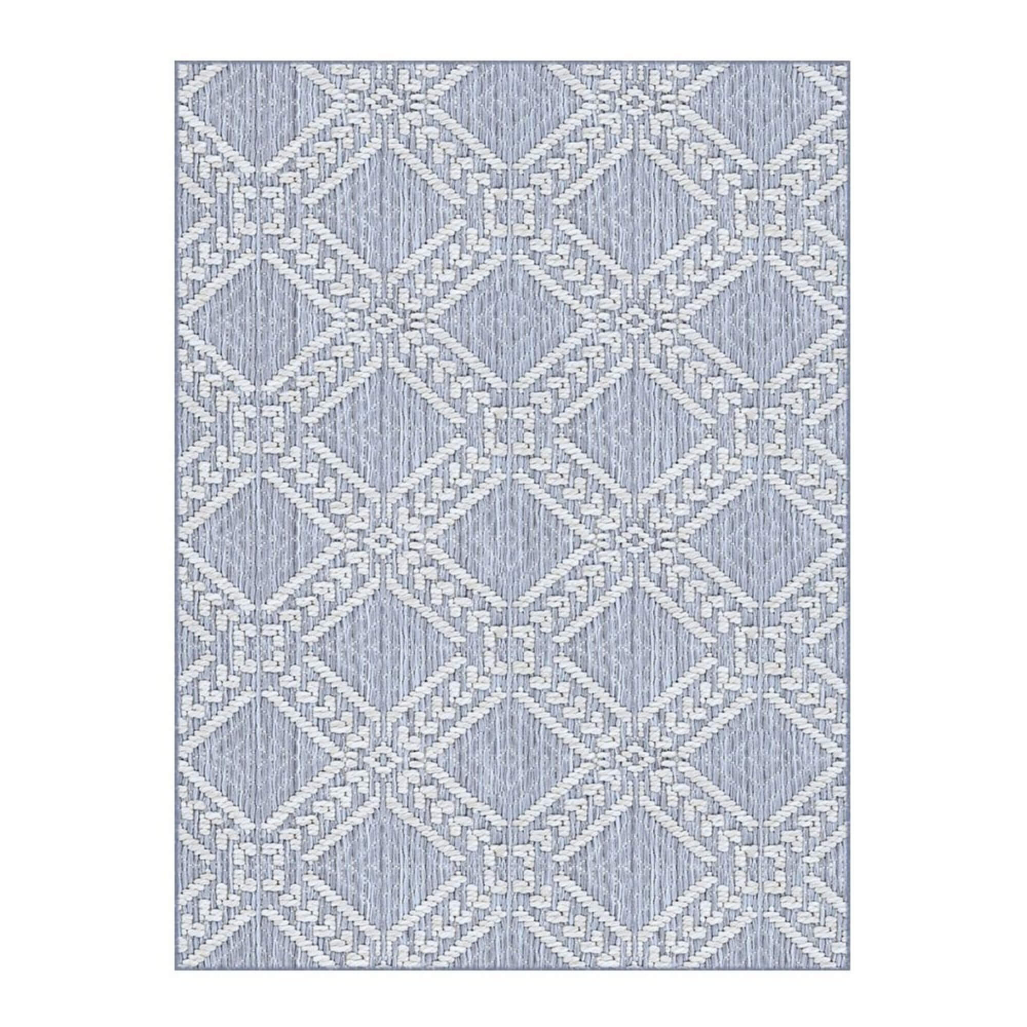 Belmar Custom Cut Indoor Outdoor Area Rug Collection | Sea Mist Blue | Customize Your Size